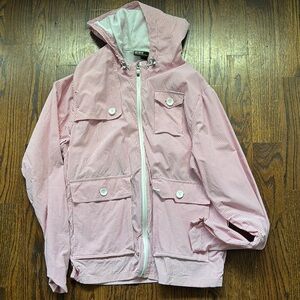 Under Armour Pink/ red and White Raincoat with Ribbed Cuffs size medium